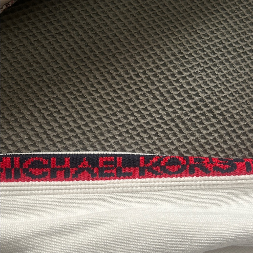 Michael Kors White Sweater with Black and Red Accents - Picture 3 of 4